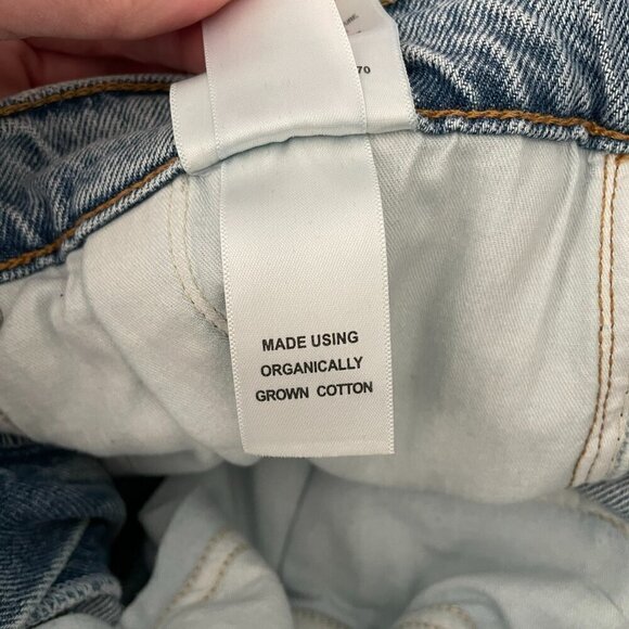 Agolde Reworked 90s High Rise Denim Casual Straight Leg Paperbag Jeans Blue 25 - Picture 11 of 11